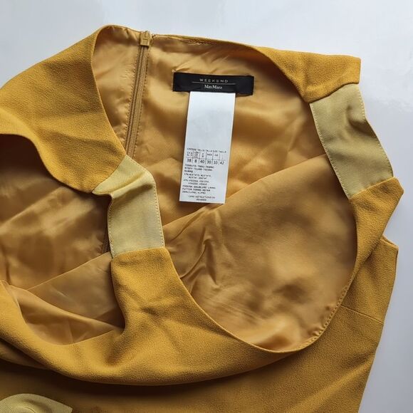 MaxMara Marigold Yellow Sheath Midi Dress Medium - Picture 6 of 10
